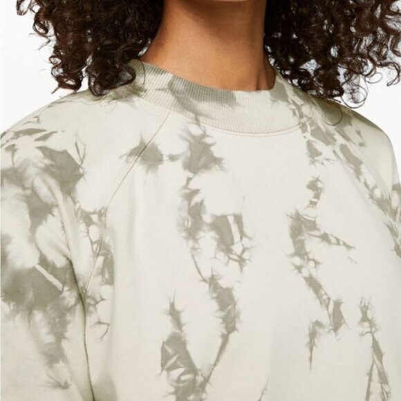 Lululemon Ready to Roll Crew Shibori Dove Grey Cement Grey sweatshirt sz Medium - Picture 10 of 11